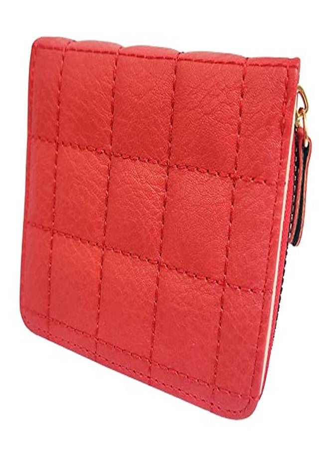 أليكسفيان محفظة صغيرة نسائية من أليكسفيان، حقيبة يد نسائية، محفظة نسائية/سيدات/فتيات، حامل بطاقات، 3 جيوب (نقشة مربعات حمراء) - Image 1